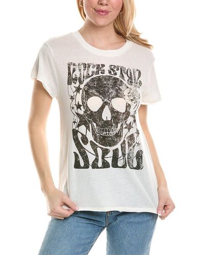 Chaser Brand Skull And Flowers T-shirt - Gray