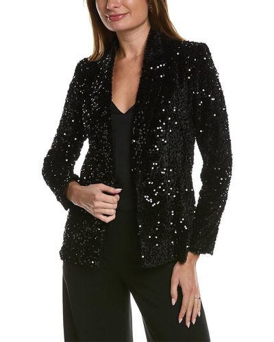 Nanette Lepore Dani Velvet Sequin Jacket - Black