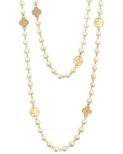 Liv Oliver 18k Plated 7-8mm Pearl Cz Endless Necklace - Metallic