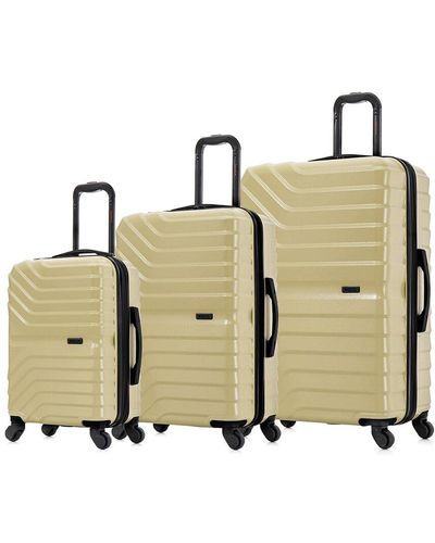 InUSA Aurum Lightweight Expandable Hardside Spinner 3pc Luggage Set - Metallic