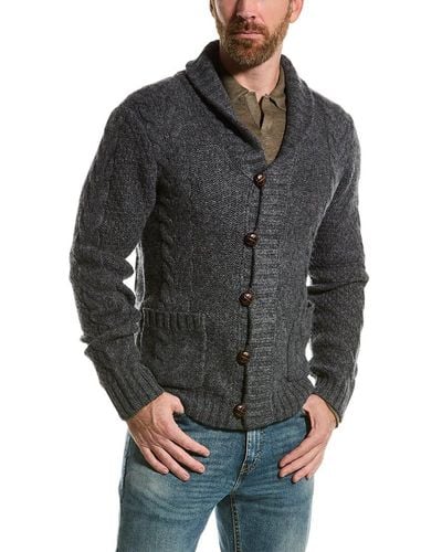 Loft 604 Wool Shawl Collar Cardigan - Grey