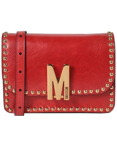 Moschino Leather Shoulder Bag - Red