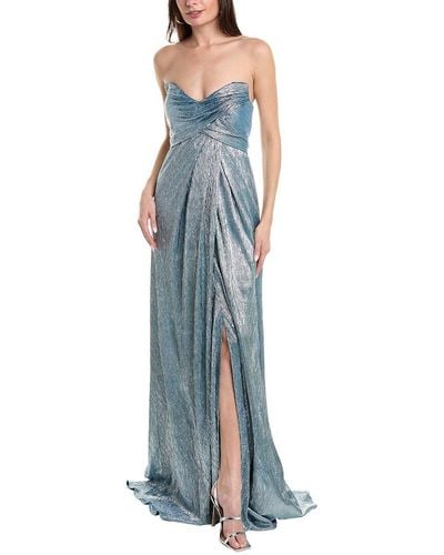 Rene Ruiz Metallic Gown - Blue