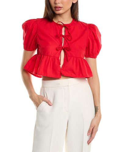 HL Affair Tie Front Top - Red
