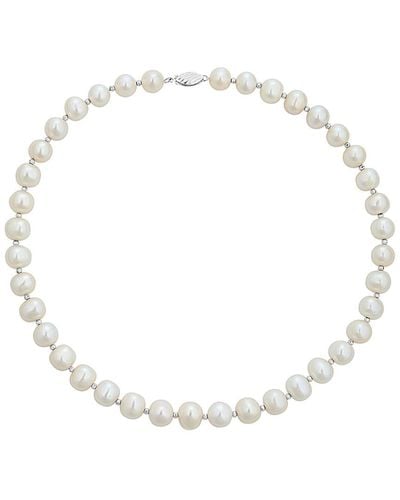 Belpearl Silver 10-11mm Freshwater Pearl Necklace - White