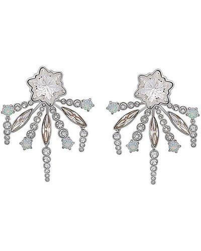 Swarovski Crystal Merry Rhodium Plated Earrings - White