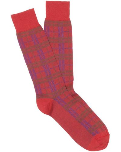 J.McLaughlin Dover Plaid Socks - Red