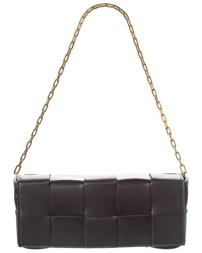 Bottega Veneta Intrecciato Mini Leather Shoulder Bag - Black