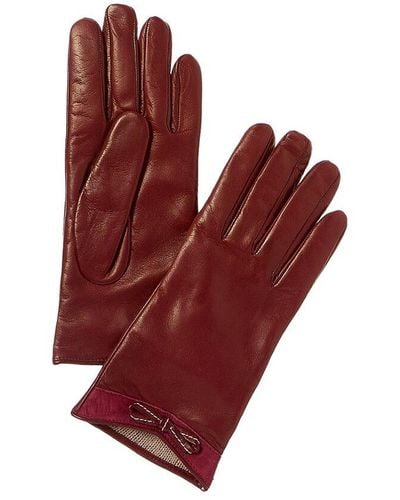 Portolano Cashmere-lined Leather Gloves - Red