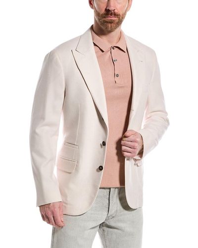 Brunello Cucinelli Wool & Cashmere-blend Jacket - Natural