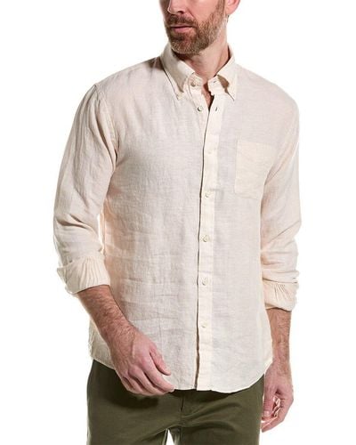 Brooks Brothers Regular Fit Linen Woven Shirt - Natural