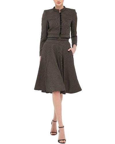 BGL 2pc Wool-blend Blazer & Skirt Set - Gray