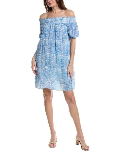 Garrie B Off-the-shoulder Mini Dress - Blue