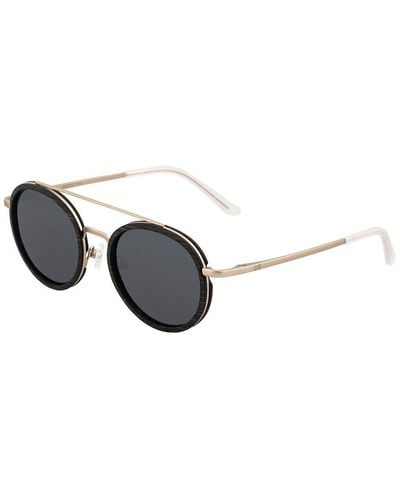 Earth Wood Unisex Esg048eg 50mm Polarized Sunglasses - Black