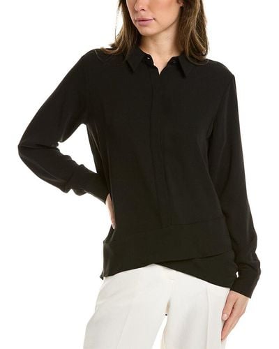 Tahari Dropped-shoulder Blouse - Black