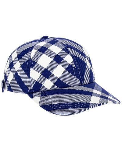 Burberry Check Wool-blend Baseball Cap - Blue