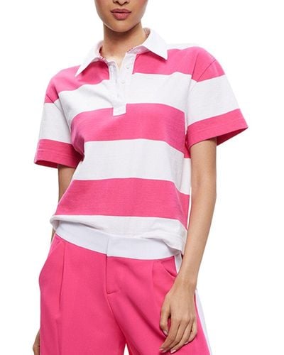 Alice + Olivia Alice + Olivia Treva Boxy Polo Shirt - Pink