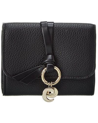 Chloé Alphabet Leather French Wallet - Black