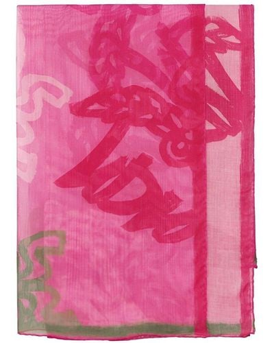 Mcm Women's Bandana Monogram Print Scrunchy with Scarf - Purple - Scarves