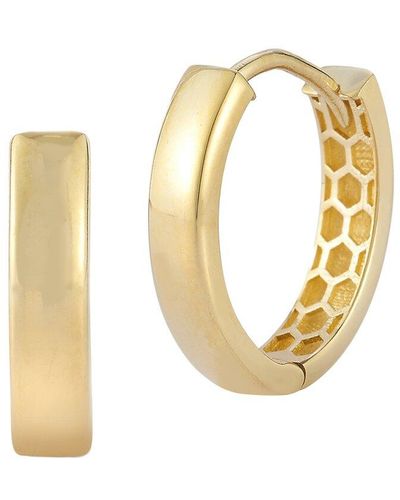 Ember Fine Jewelry 14k Polished Oval Huggie Earrings - Metallic