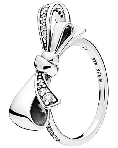 PANDORA Brilliant Bow Ring Size 9 197232cz60 - Metallic