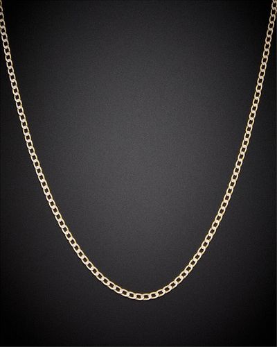 Italian Gold 14k 2.4mm Semi-solid Cuban Link Chain Necklace - Black
