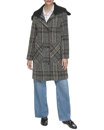 Andrew Marc Marc New York Rivas Wool Knit Trimmed Tweed Coat - Multicolour