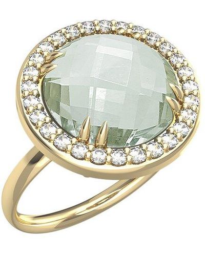 I. REISS 14k 3.45 Ct. Tw. Diamond & Green Amethyst Cocktail Ring - White