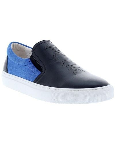 French Connection Marcel Leather & Suede Trainer - Blue