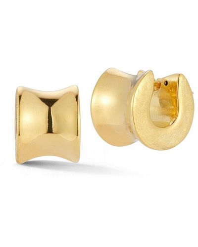 Sphera Milano 14k Over Silver Hollow Concave Chunky Hoops - Metallic