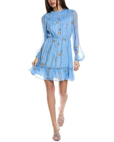 Jason Wu Ruched Silk Mini Dress - Blue