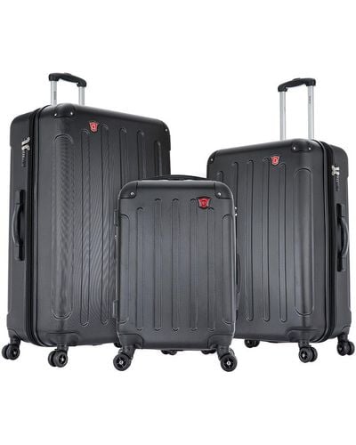 DUKAP 3pc Hard-side Luggage Set With Usb Port - Black
