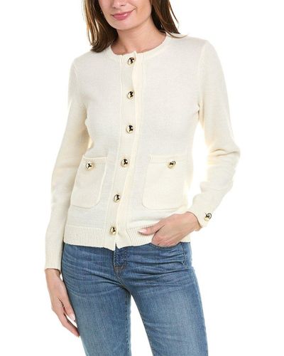 Sail To Sable Classic Pocket Wool-blend Cardigan - White