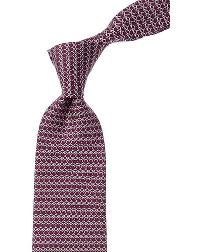 Ferragamo Purple Hangers Silk Tie