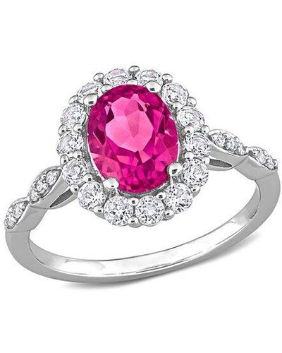 Rina Limor 10k 2.13 Ct. Tw. Diamond & Pink Topaz & White Sapphire Ring