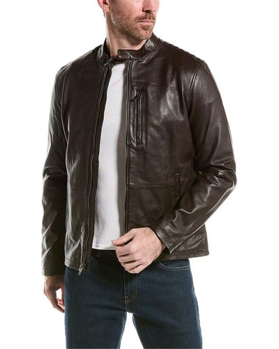 John Varvatos Kris Leather Jacket - Brown