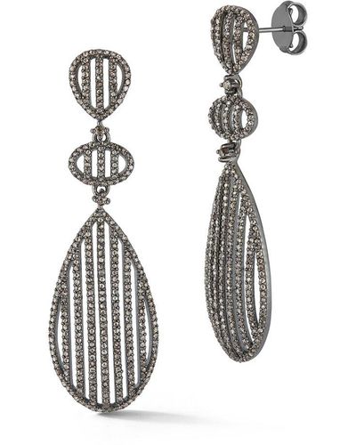 Banji Jewelry Silver 4.10 Ct. Tw. Diamond Drop Statement Earrings - White