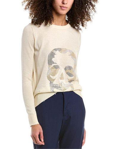 Zadig & Voltaire Miss Camo Skull Strass Sweater - Natural