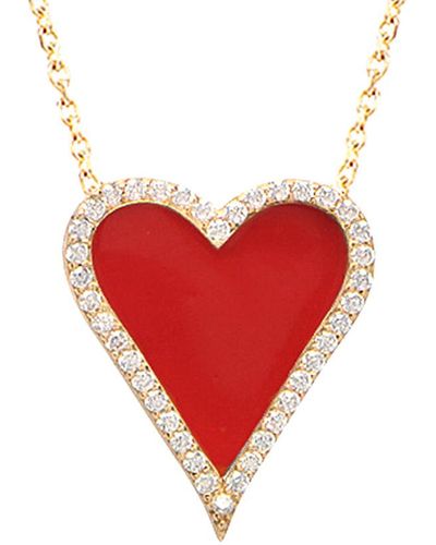 Gabi Rielle Gold Over Silver Cz Necklace - Red