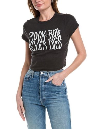 Girl Dangerous Rock & Roll Never Dies T-shirt - Blue