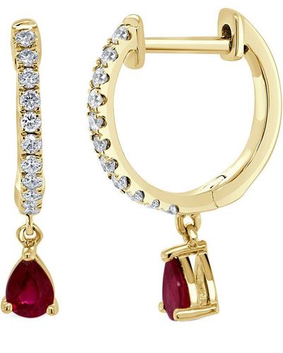 Sabrina Designs 14k 0.50 Ct. Tw. Diamond & Ruby Drop Earrings - Metallic
