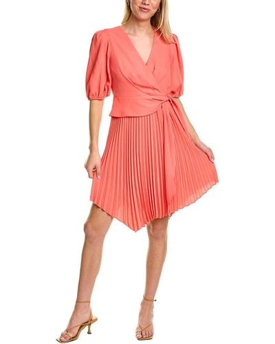 BCBGMAXAZRIA Pleated Cocktail Dress - Red