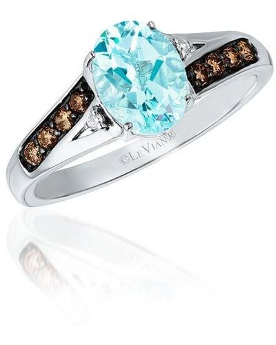 Le Vian 14k White Gold® 1.17 Ct. Tw. Diamond & Aquamarine Ring - Blue