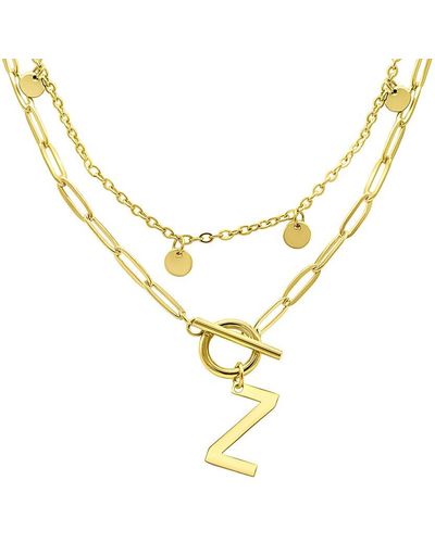 Adornia 14k Plated Initial Necklace - Metallic