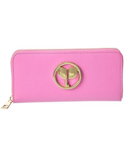 Persaman New York Toscana Leather Wallet - Pink