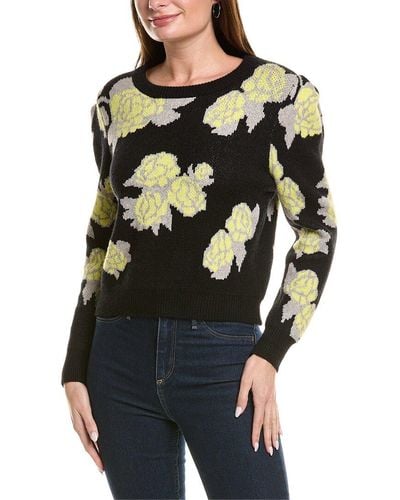 Gracia Hydrangea Print Sweater - Black