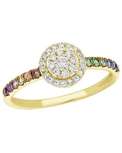 Diana M. Jewels Fine Jewelry 14k 0.35 Ct. Tw. Diamond & Sapphire Ring - Metallic