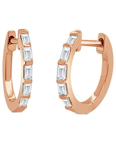 Sabrina Designs 14k Rose Gold 0.25 Ct. Tw. Diamond Huggie Earrings - White