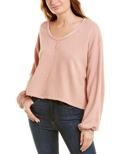 Project Social T Mica V-neck Sweatshirt - Pink