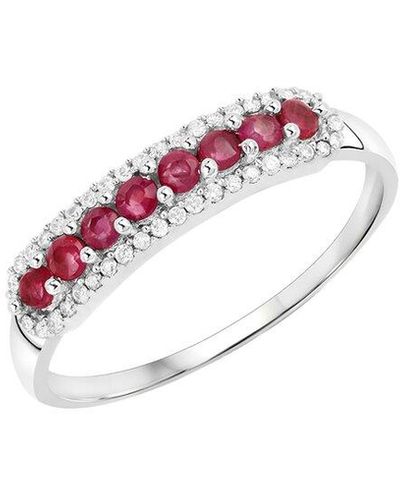 Diana M. Jewels Fine Jewelry 14k 0.47 Ct. Tw. Diamond & Ruby Ring - Pink